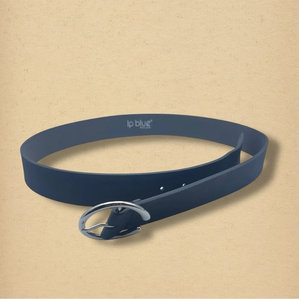 Linea Pelle LP Blue Women's Black Belt Silver Buckle - XL